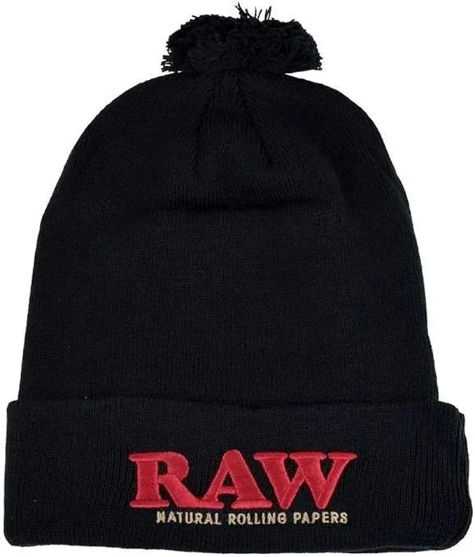 RAW Pom Pom Beanie · Black