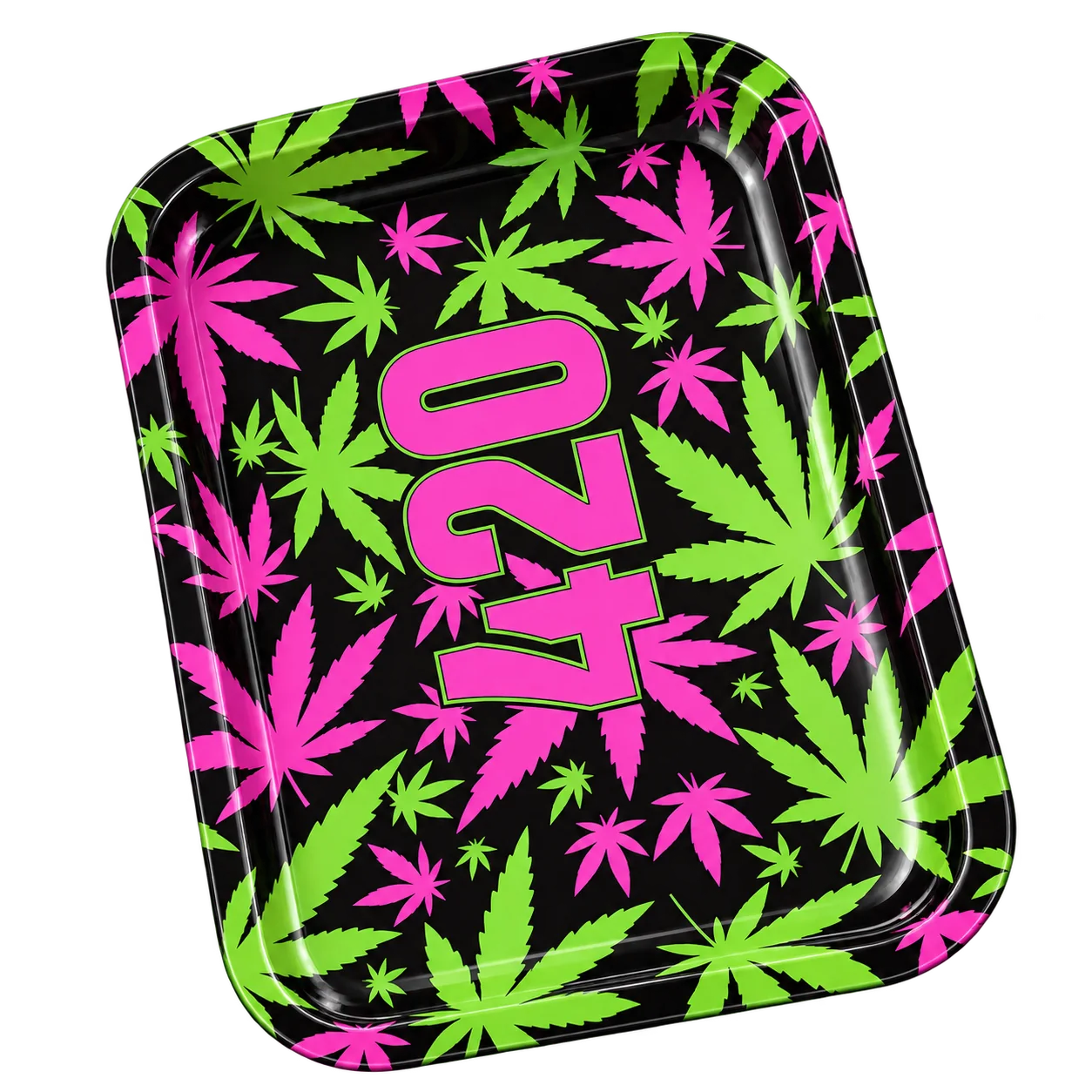 V Syndicate 420 Green/Pink Metal Rollin' Tray · Medium