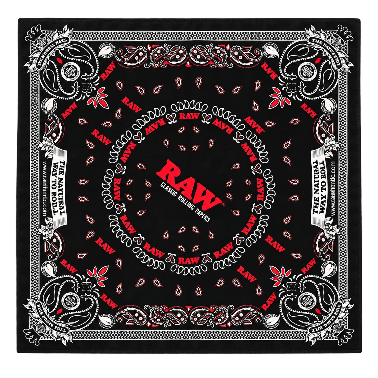 RAW Bandana · Black / Red Paisley
